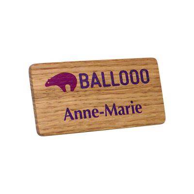 Image of Real Wood Personalised Name Badge